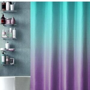 Gradient Shower Curtain in Teal and Purple